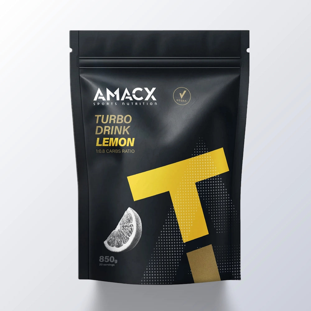 Amacx Turbo Drink Lemon / 850 g – hurtig energi til løb, cykling og triatlon