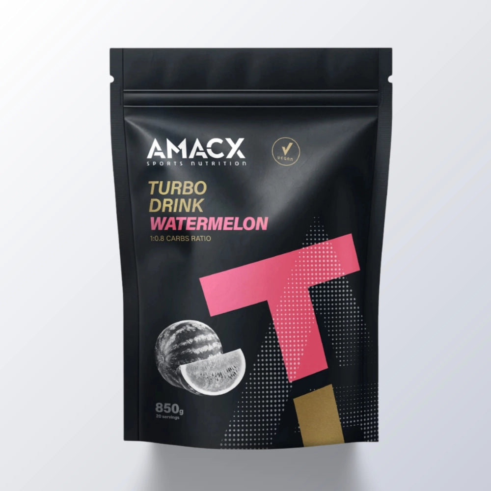 Amacx Turbo Drink Watermelon / 850 g – hurtig energi til løb, cykling og triatlon
