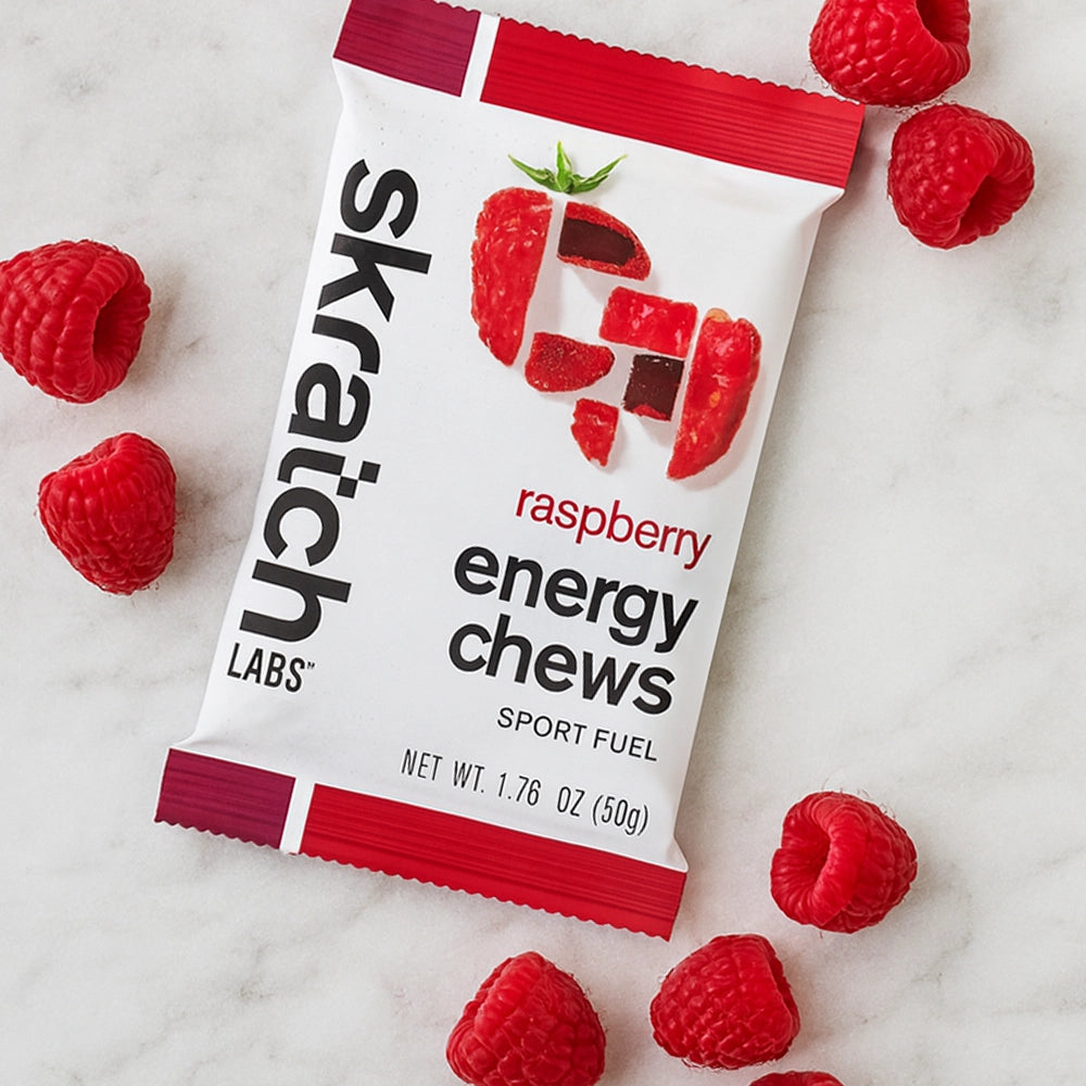 Skratch Labs Energy Chews Raspberry – energi-chews med hindbærsmag