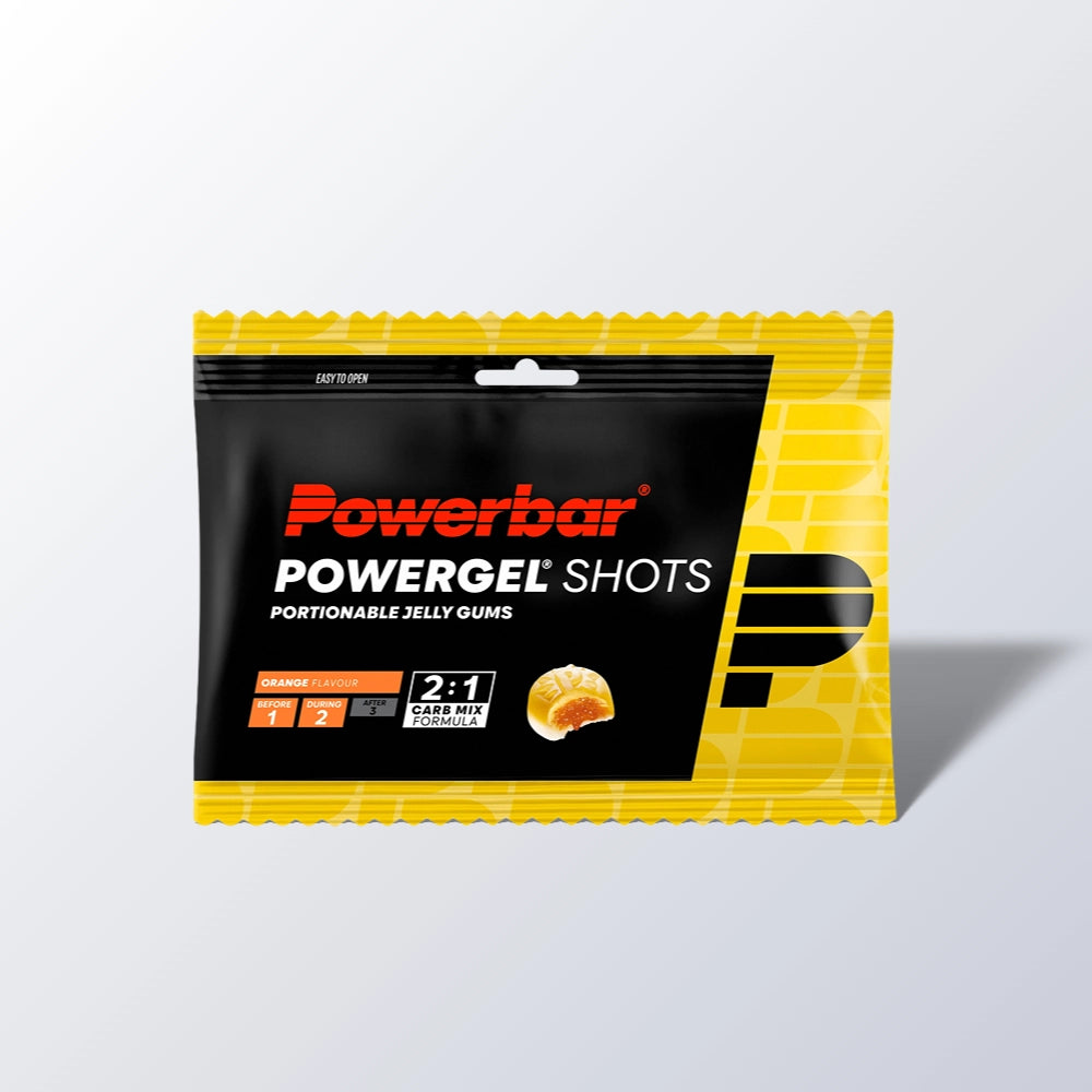 PowerBar Powergel Shots Orange 1 portion – energivingummier med 49 g kulhydrat