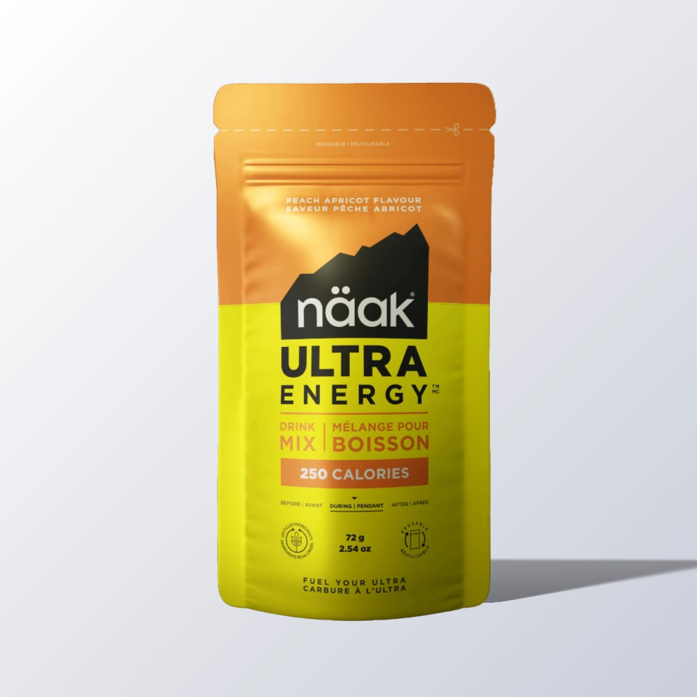 näak Ultra Energy Drink Mix Peach Apricot – energidrik med 55 g kulhydrat