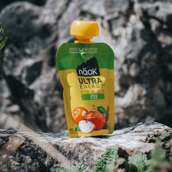 näak Ultra Energy Puree Apple + Maple Syrup – 26 g kulhydrat og 5 g protein pr. portion