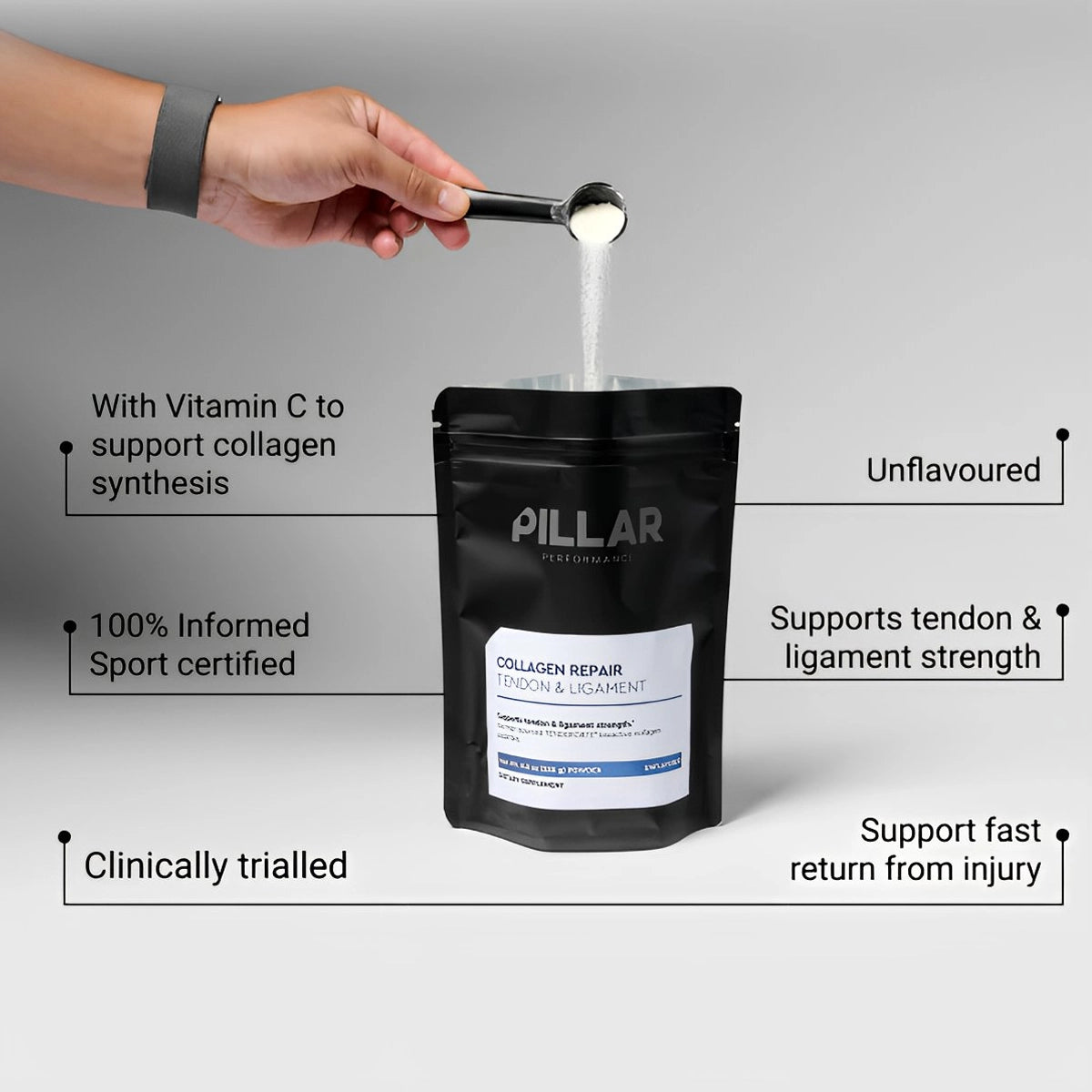 Daglig brug af Pillar Collagen Repair 52 portioner for restitution og bindevæv