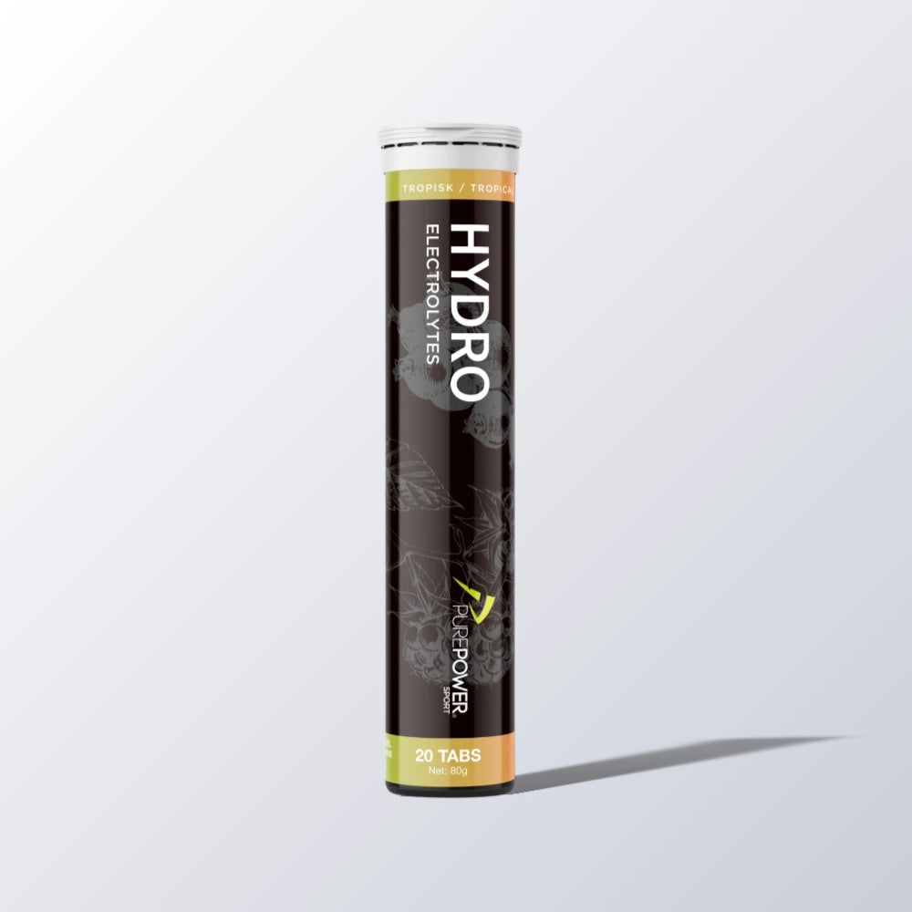 Produktbillede af PurePower Hydro Tropical – brusetablet med tropisk smag og elektrolytter