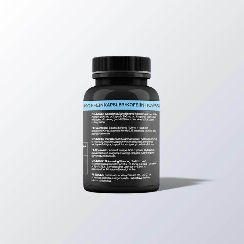 PurePower Koffein Kapsler | 100 mg koffein & guarana for energi