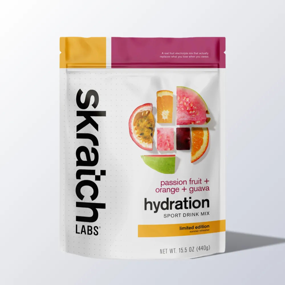 Skratch Labs Hydration Sport Drink Mix Passion Fruit Orange Guava 20 portioner – emballage